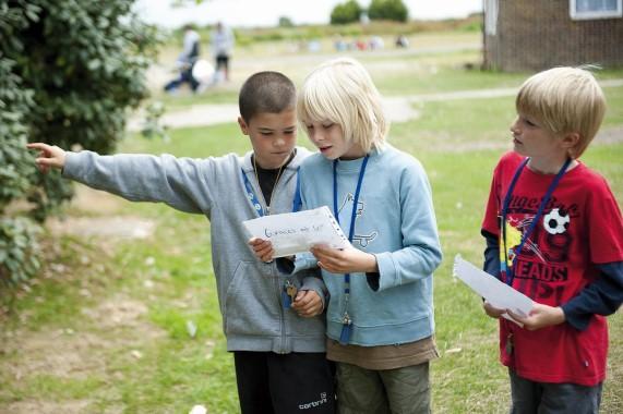 Orienteering groups of children